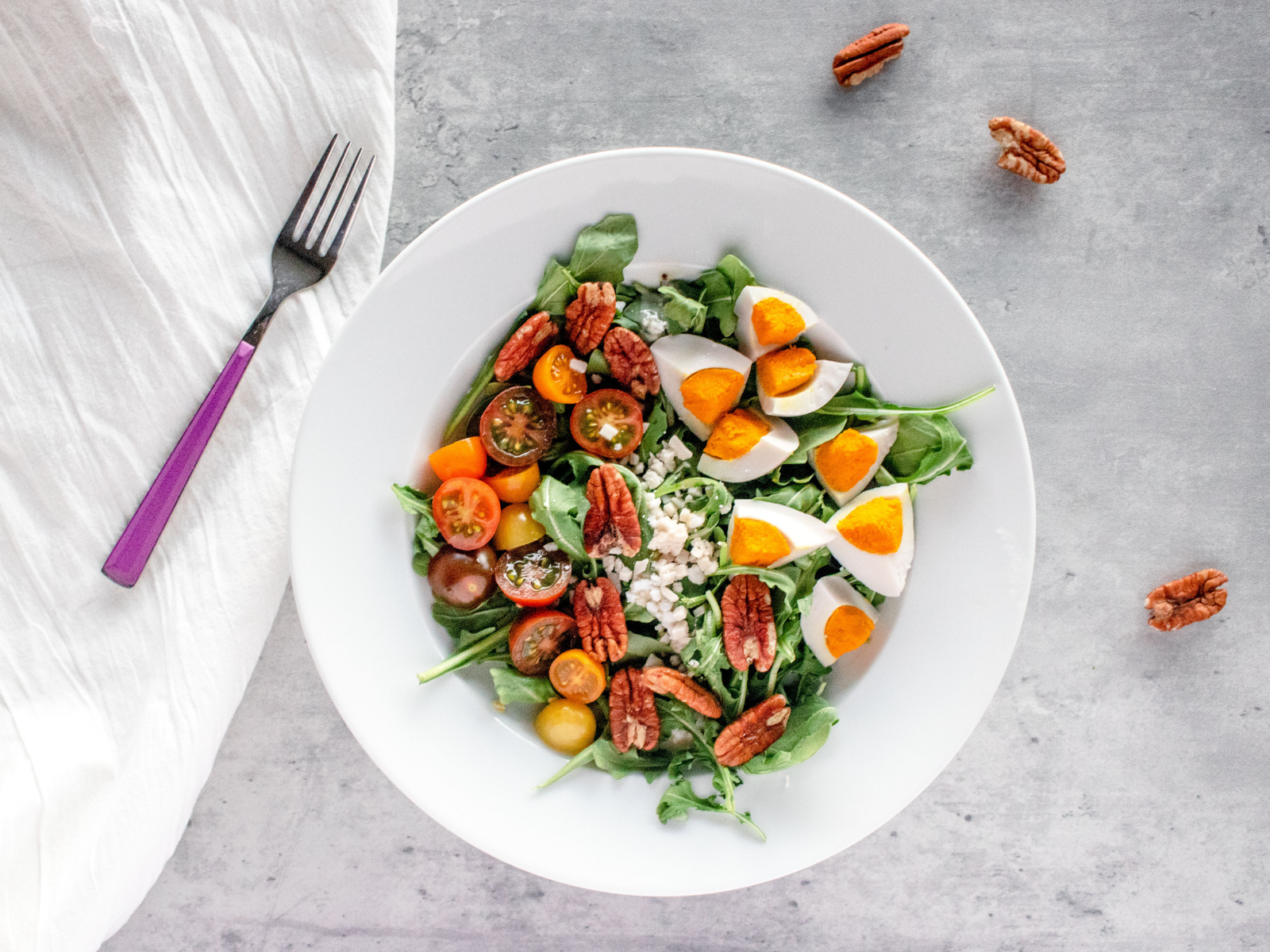 Arugula Pecan Salad with WunderEggs