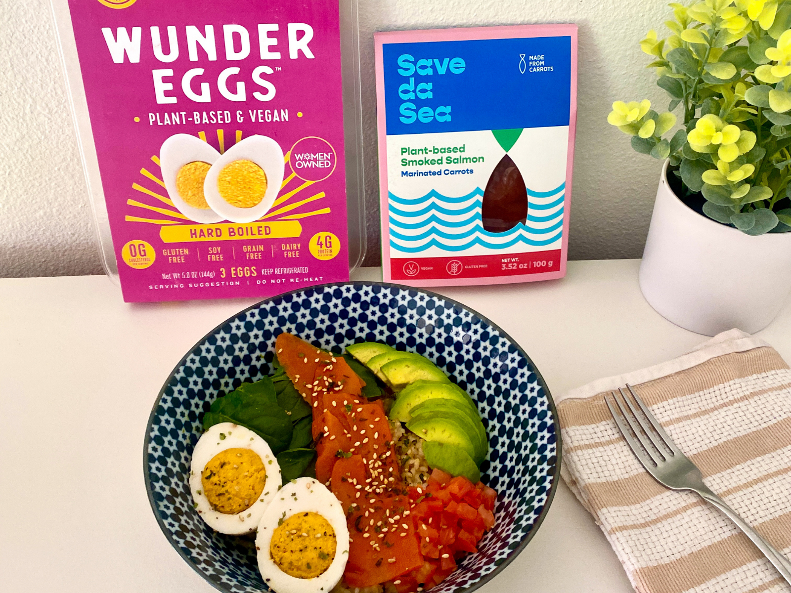 Plant-Based Salmon Breakfast Bowl with WunderEggs
